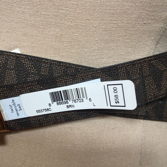 Michael Kors Reversible MK Monogram belt sz L NWT - Picture 4 of 7